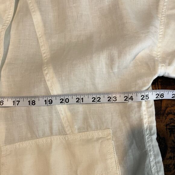 Eileen Fisher White Organic Linen Jacket Snaps Medium Oversized Lagenlook - Picture 8 of 10